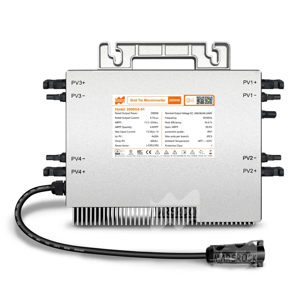 2000W Deye Solar Grid On Inverter DC20V-60V to AC 230V Microinverter With WiFi Function Grid Tie Converter for Max Four Panels