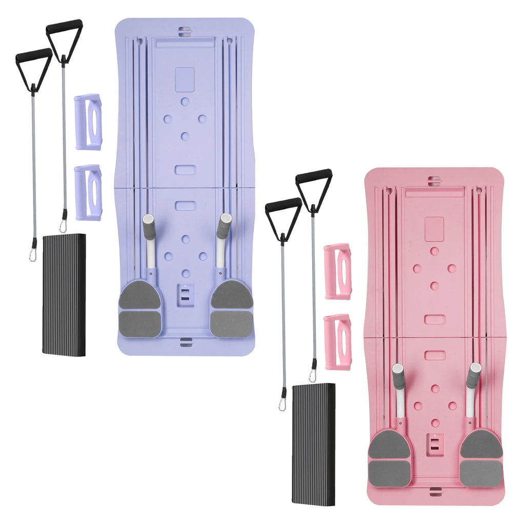 At Home Pilates Board Foldable 4-in-1 Exercise Ab Wheel Roller Exercise Equipment for Home Gym Workout Fitness Core Trainer
