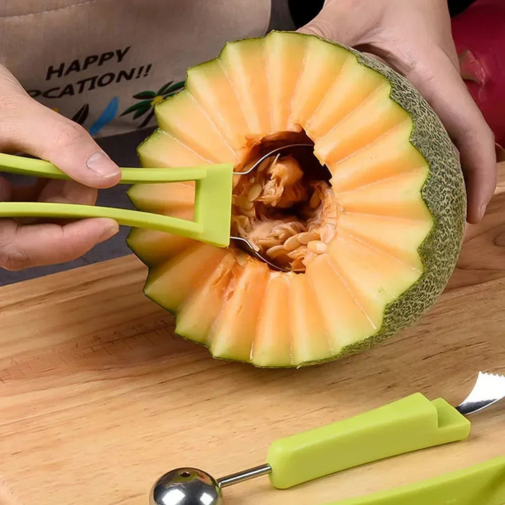 4 in 1 Melon Cutter Scoop Fruit Carving Knife Fruit Cutter Dig Pulp Separator Kitchen Gadgets Acces