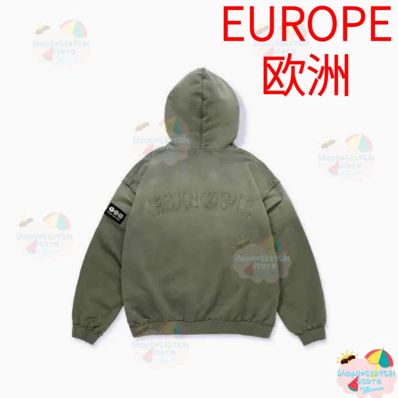2026 Concert ARIRANG Style Europe Limited Zip-Up Hoodie GREEN WIND JACKET hooded cardigan zipper jacket ARMY unisex