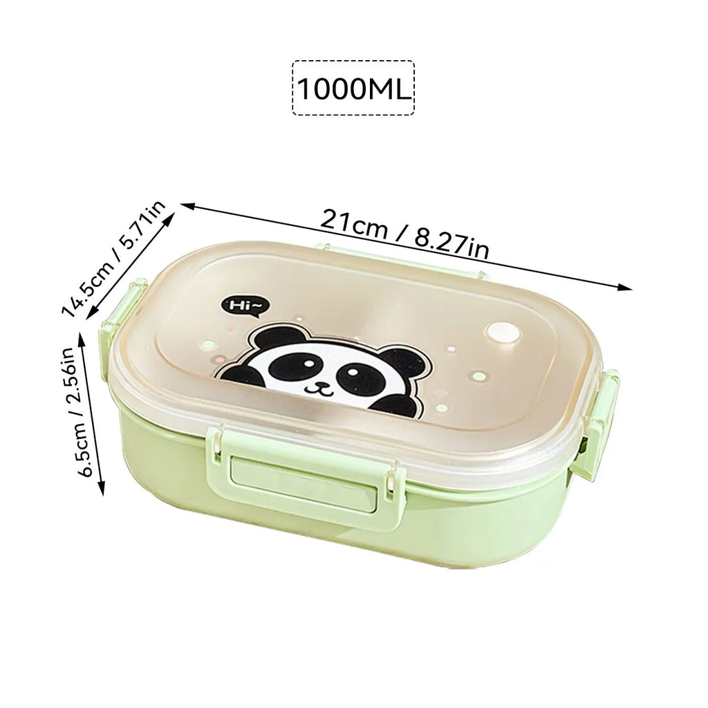 Microwaveable Plastic Lunch Box With 3 Compartments Cartoon Kids Divided Bento Box Portable Food Storage Container School Picnic