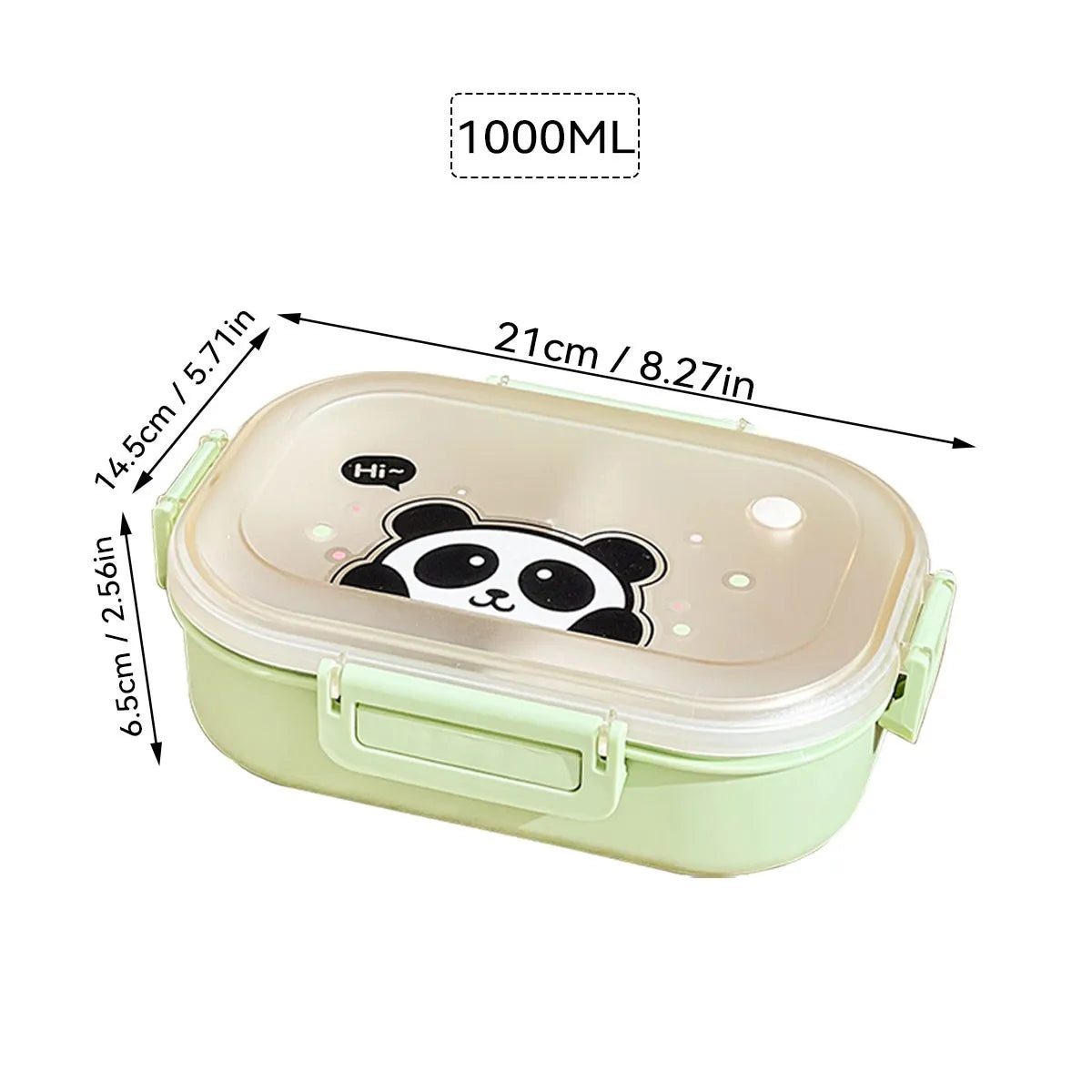 Microwaveable Plastic Lunch Box With 3 Compartments Cartoon Kids Divided Bento Box Portable Food Storage Container School Picnic