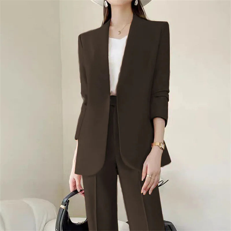 Fashion 2 Piece Sets Women Outfits Spring Autumn New in Korean Pants Sets Commuter Elegant Suit Coat 2 Piece Sets Women