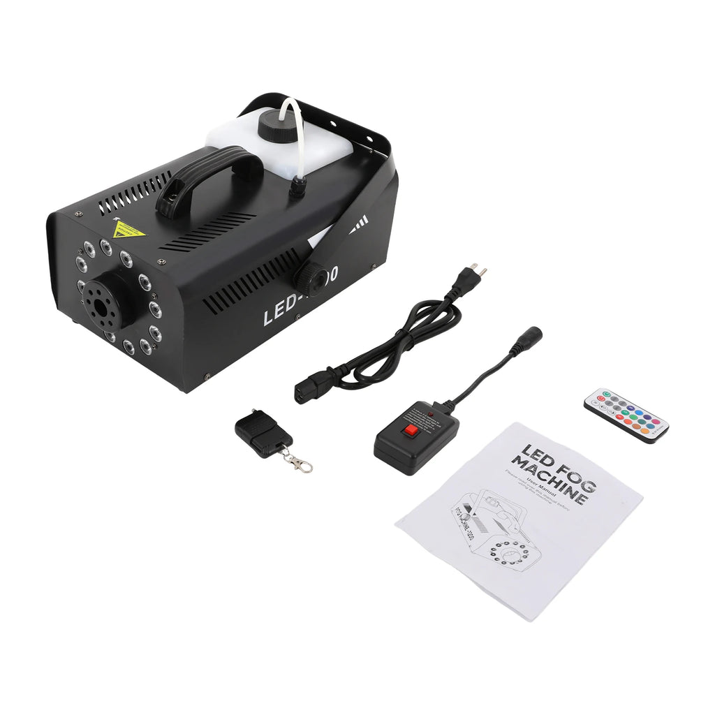 Smoke Machine, Fog Machine, Stage Smoke Machine for Parties, Birthdays, Halloween, 1200W, 12 RGB LED Lights