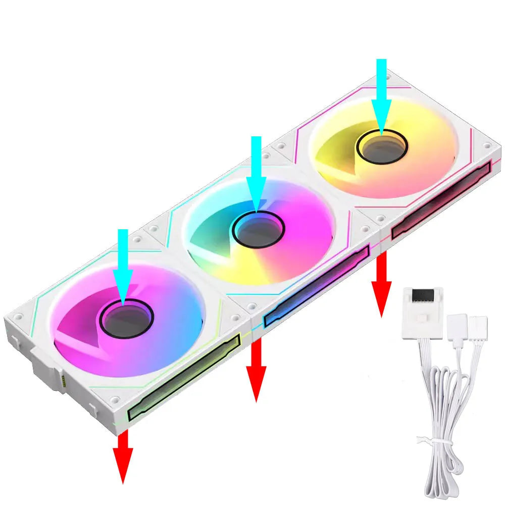 JUMPEAK MX120 Modular Stackable Splicing ARGB 240mm 360mm 120mm PC Case Cooling Fan Infinite Mirror For Computer Water Cooler