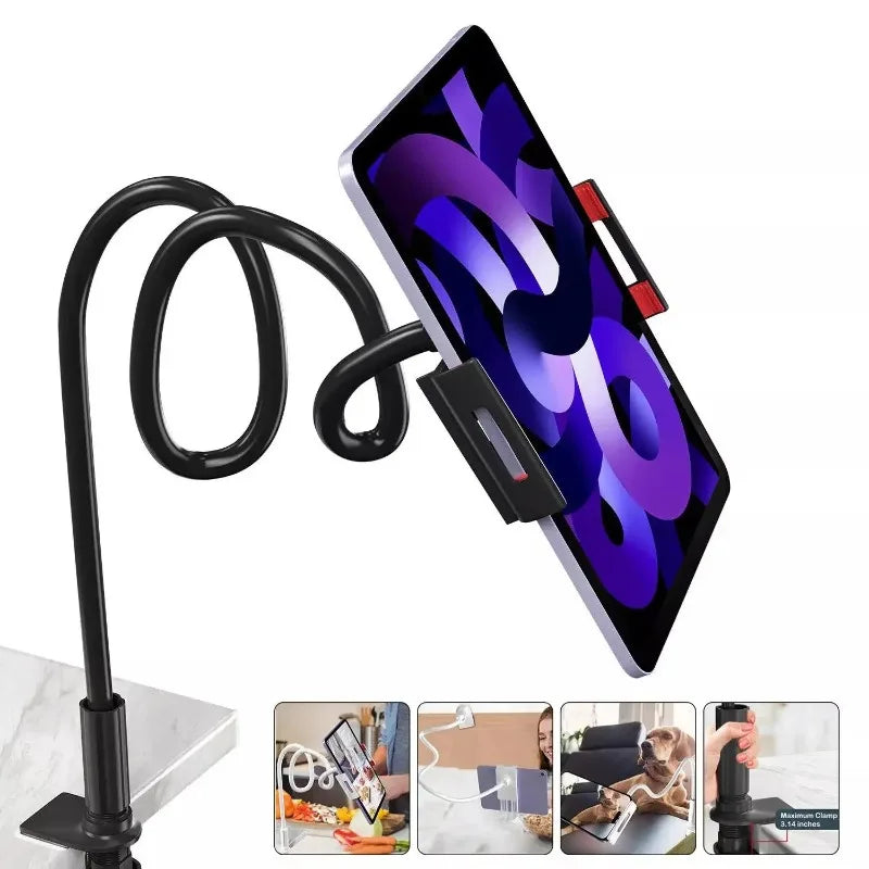 360° Flexible Gooseneck Phone Tablet Stand Adjustable Lazy Bed Mount Clip For Smartphones Tablets