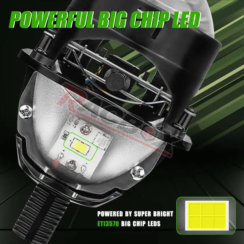 2.5 Inch 80mm LED Halo Angel Eyes Projector Lens High Low Beam Bi LED Lights for H4 H7 9005 HB3 9006 HB4 Car Headlights Retrofit