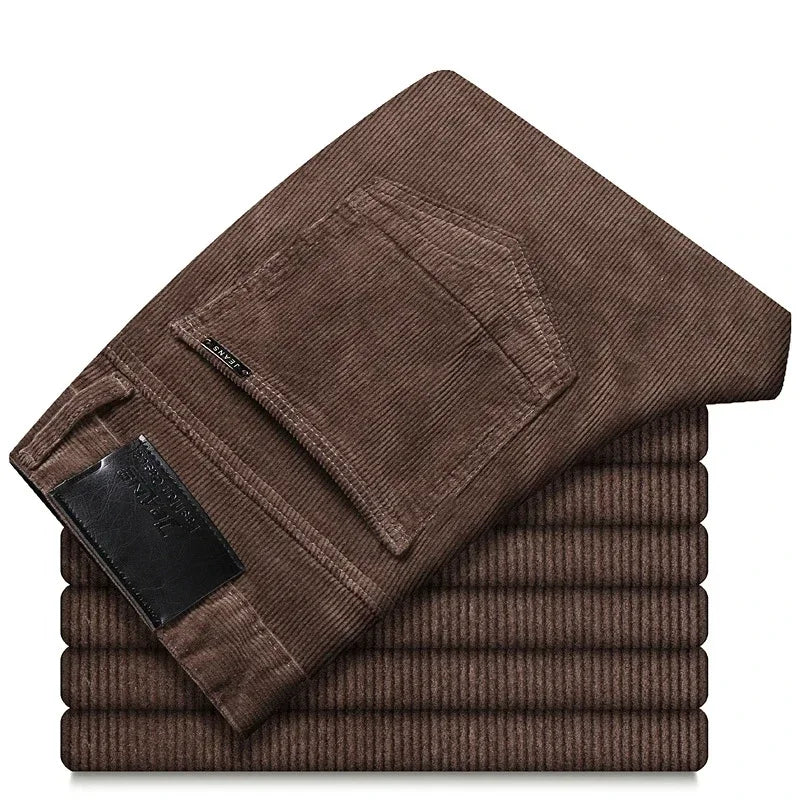 6 Color Men's Corduroy Casual Pants 2022 Autumn Winter New Style Business Fashion Stretch Regular Fit Trousers Male Clothes