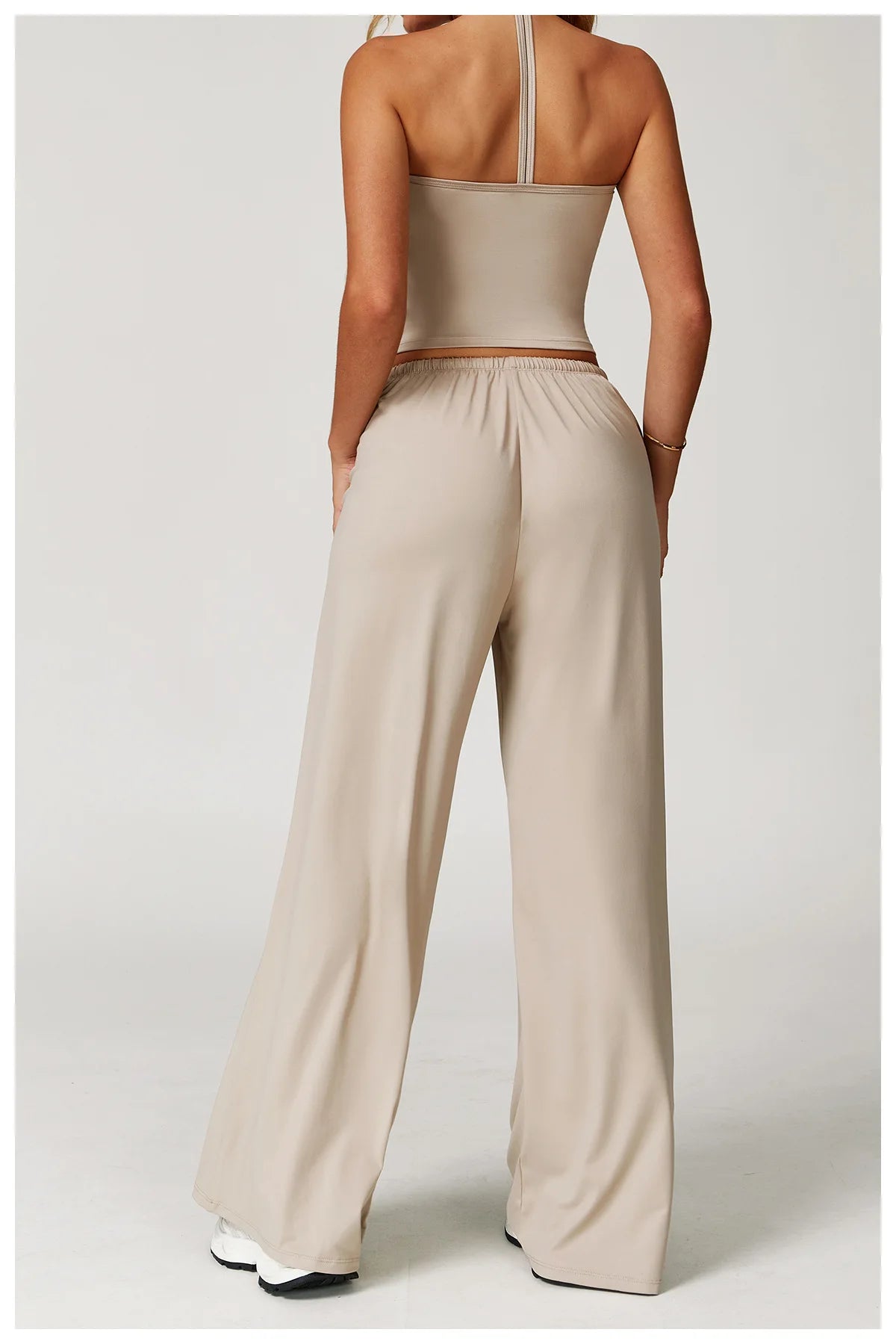 Women's High Waist Drawstring Yoga Pants Hanging Wide Leg Loose Casual Pants Women's Sports Pants Fitness Running Elastic Pants