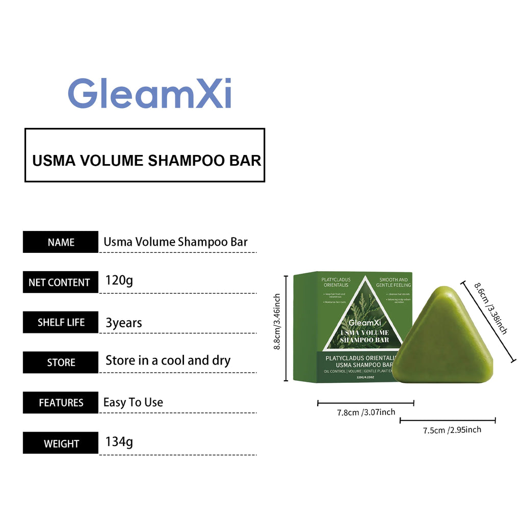 GleamXi Shampoo Bar Oil Control Deep Scalp Cleansing Protect Scalp Barrier Volumizing Hair Shiny Reduce Frizz Solid Shampoo 120g
