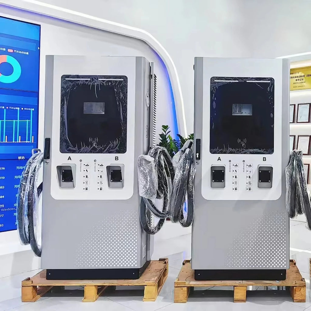 New DC Electric Car Charging Station 60KW 90KW 120KW Commercial IP55 Floor Mounted DC EV Charger With 7 Inch Screen