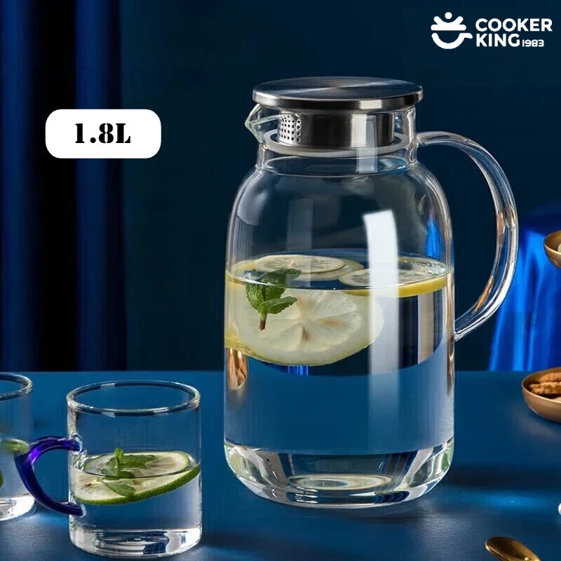 COOKER KING 1.8/2.5L High Borosilicate Glass Large Capacity Glass Water Bottle Glass Water Bottle Water Bottle Bottle Water