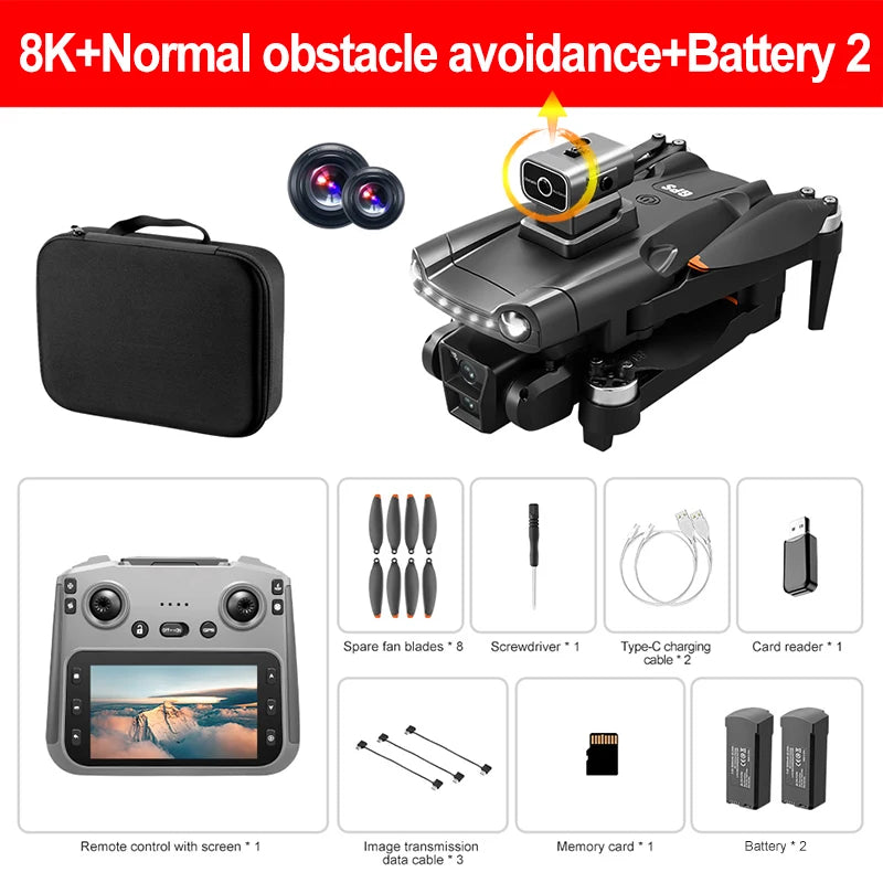 Original V198MAX Drone 8K Profesional FPV Brushless Laser obstacle avoidance Aerial Optical Foldable Quadcopter Mini 4K Dron