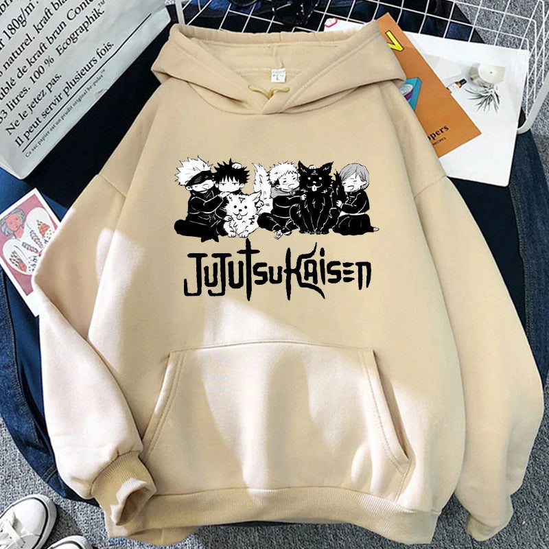 Jujutsu Kaisen Anime Hooded Itadori Yuji And Satoru Gojo Printed Men Women Patchwork Hoodies Manga Sweatshirt Harajuku Pullover