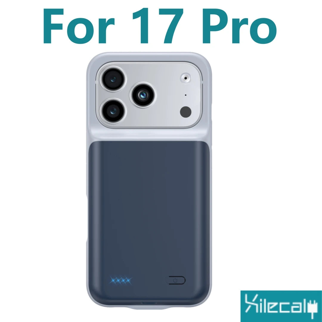 Xilecaly Smart Battery Charger Case For iphone 17 Pro Max Battery Pack Power Bank External Charging Cover For iphone Air 17Air