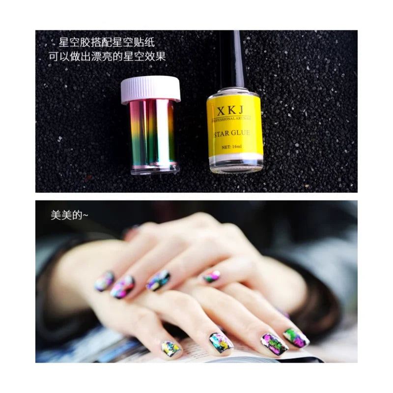 16 ml Star Glue Professional Stickers Tips Nail Glue Foil Transfer Gel Nail Art Adhesive Gel Nail Polish Nail Glue Extra Strong