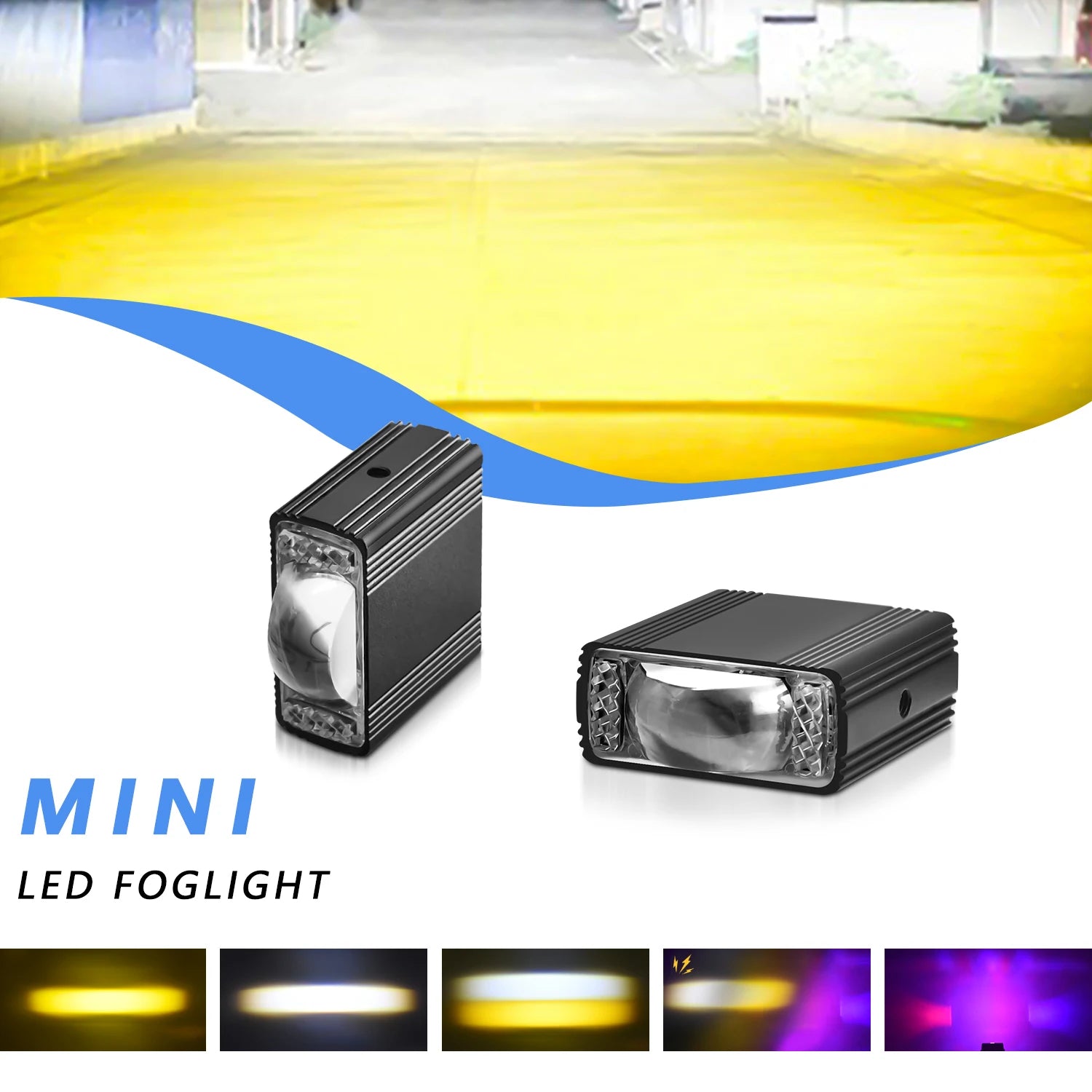 LED Car Grille Spotlight Projector Len Light DRL 120W 12000LM Super Bright Motorcycle Auxiliary Spotlight 6000K/4500K/3000K 12V
