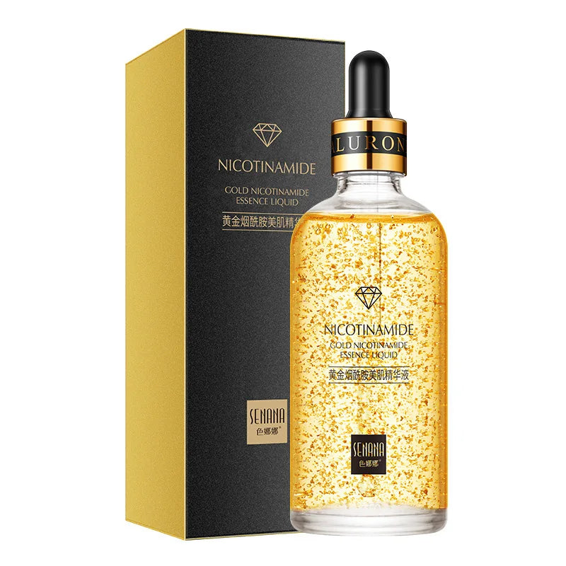 50/100ml Face Serum Nicotinamide Facial Essence Liquid 24K Pure Gold Anti-Aging Moisturizing Refreshing Skin Care