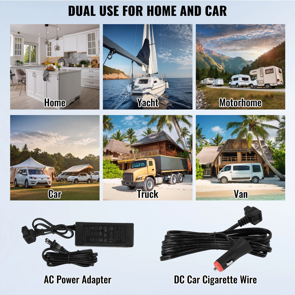 SucceBuy 40/50/58L Portable Car Refrigerator 12VoltCar Refrigerator Fridge Dual Zone Portable Freezer Compressor Cooler for Home