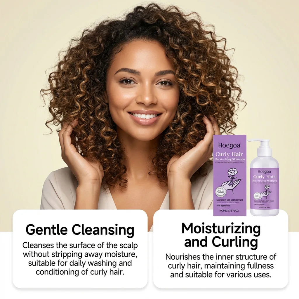 Moisturizing Shampoo for Curly Hair - Hydrates and Nourishes Curly Hair, Daily Care, Gentle Scalp Cleansing