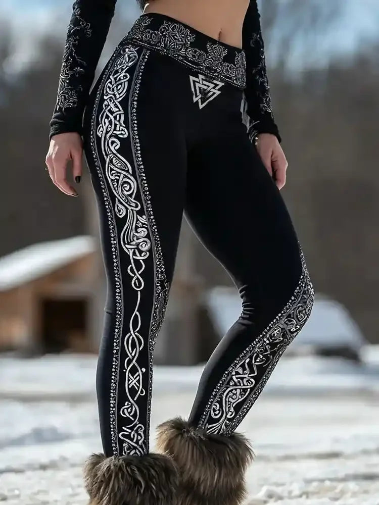 New Women's Leggings Cool Wolf Print Sexy High Elasticity Comfortable And Casual sporty and fashionabl High Waisted Pants