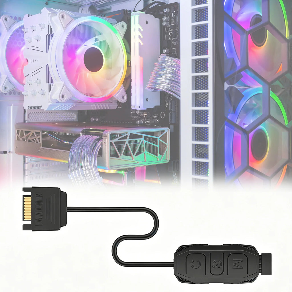 Computer ARGB Fans Hub Multipurpose SATA Interface Sync Controllers Cable Mini Controllers HUB Adapter for PC RGB Case Fans