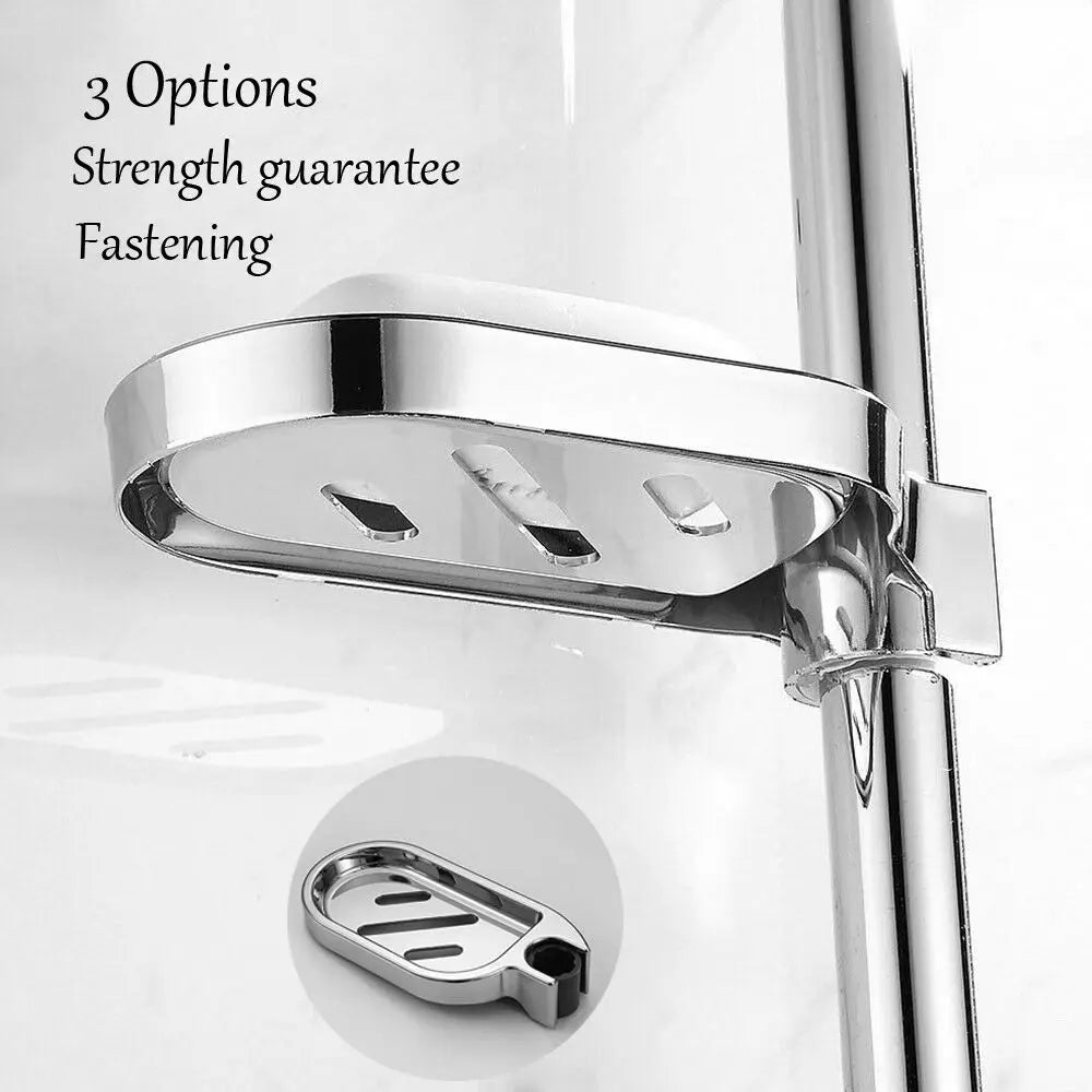 Adjustable Rail Slide Bathroom Bath Shower Soap Dishes Holder For 22 24 25 mm Home