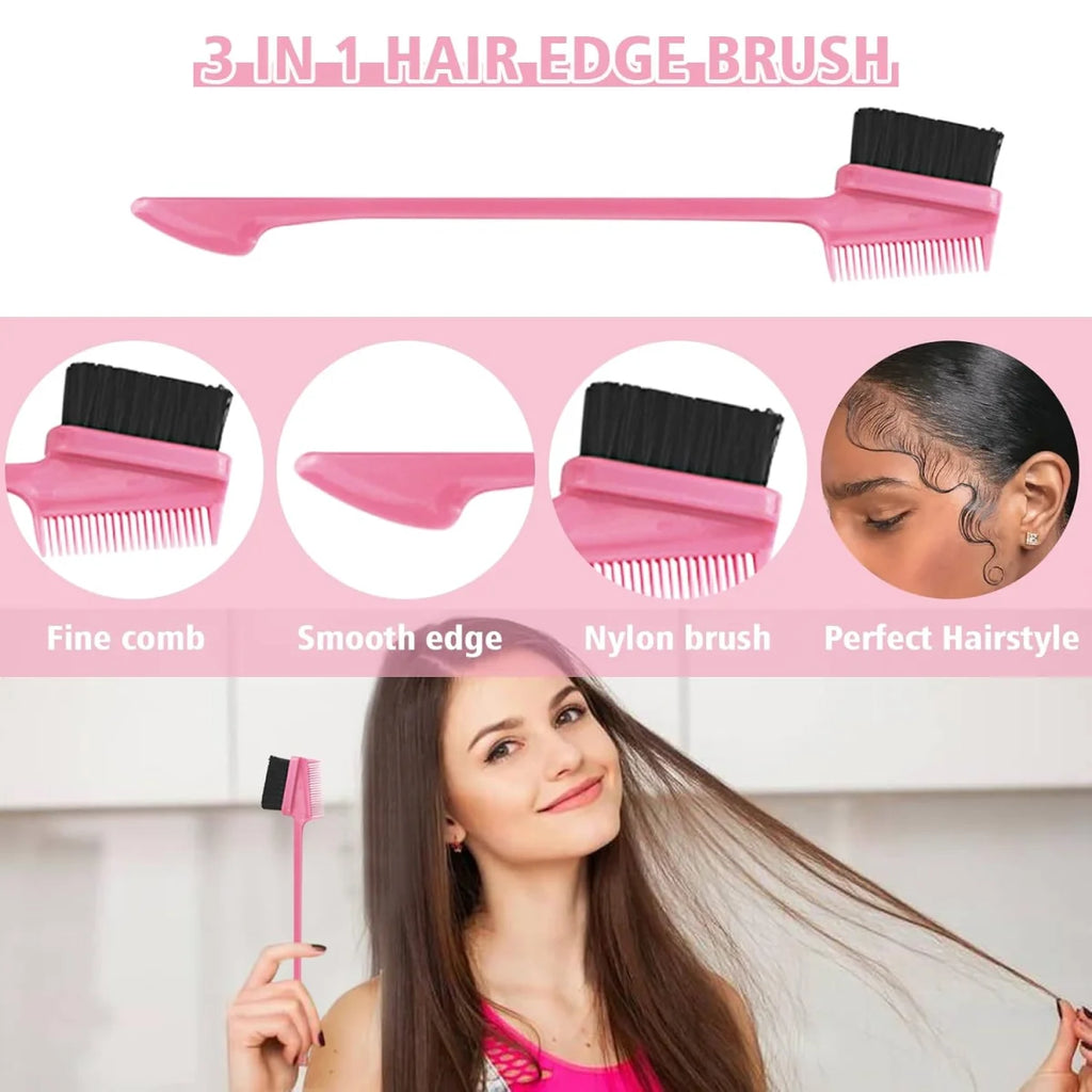 GOIPLE Extreme Hold Braid Gel-Styling Hair Wax for Cornrows, Locs, Twists and Fashionable Braids & Edge Control Gel & Brush 3pcs