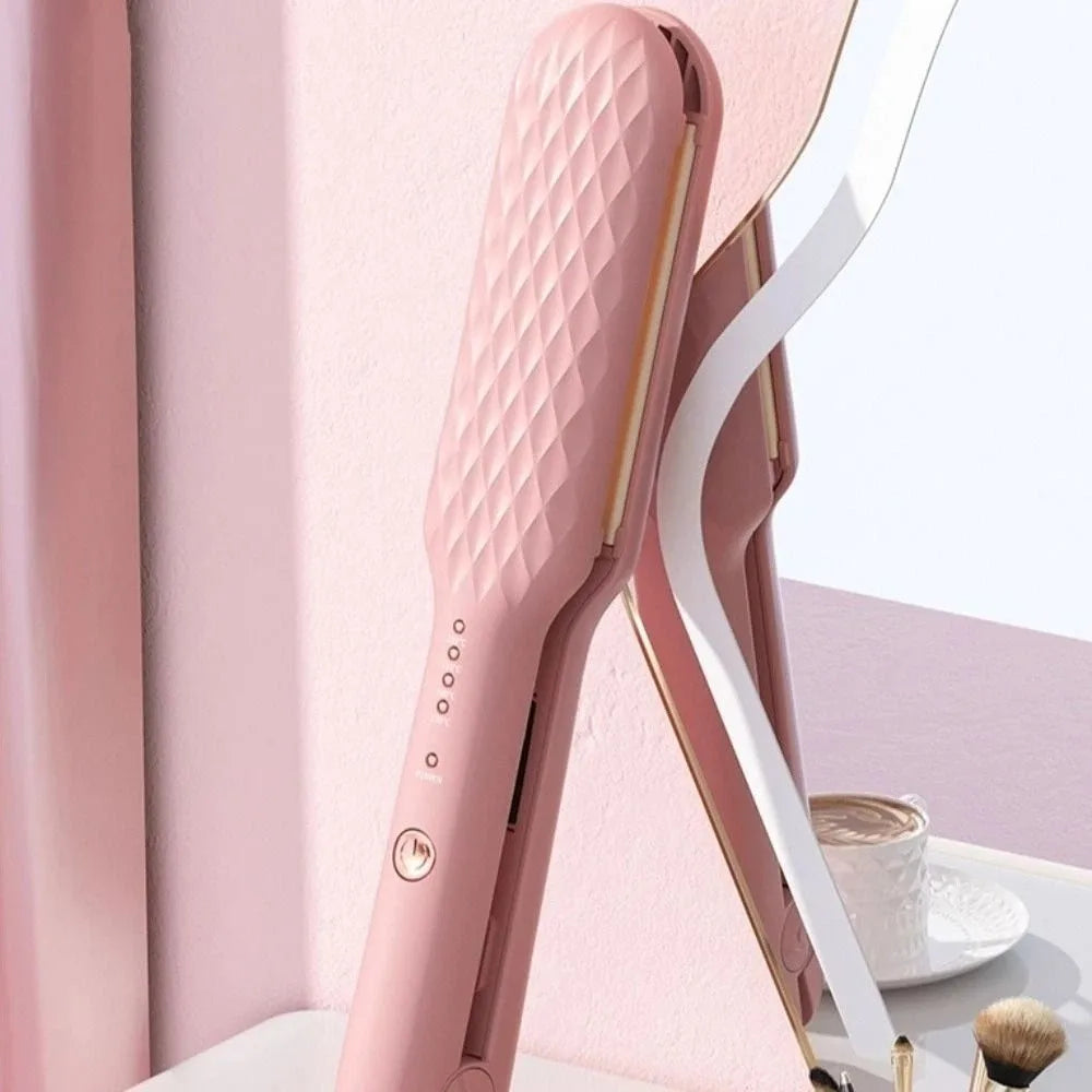 2 in 1 Quick Heat Hair Straightener Portable Temperature Control Electric Curling Iron Intelligent Hair Crimper Iron Salon