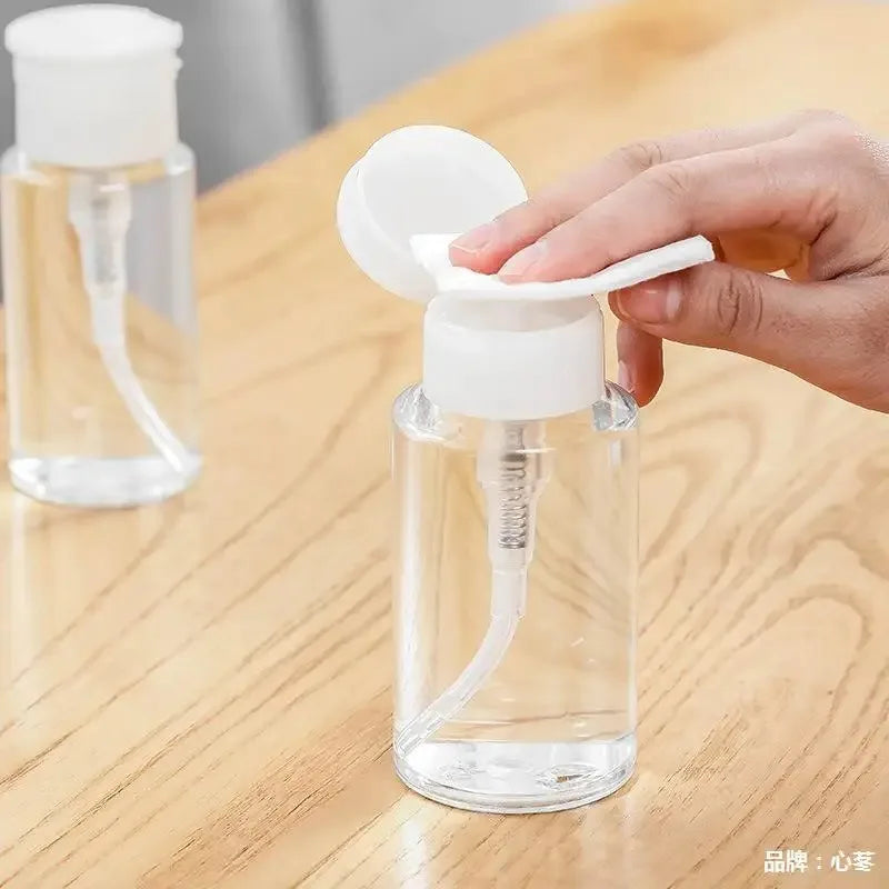 1pc Refillable Bottles Push-type Bottling   Empty Pump Dispenser Bottle for Nail Polish and Makeup Remover Bottle Packaging