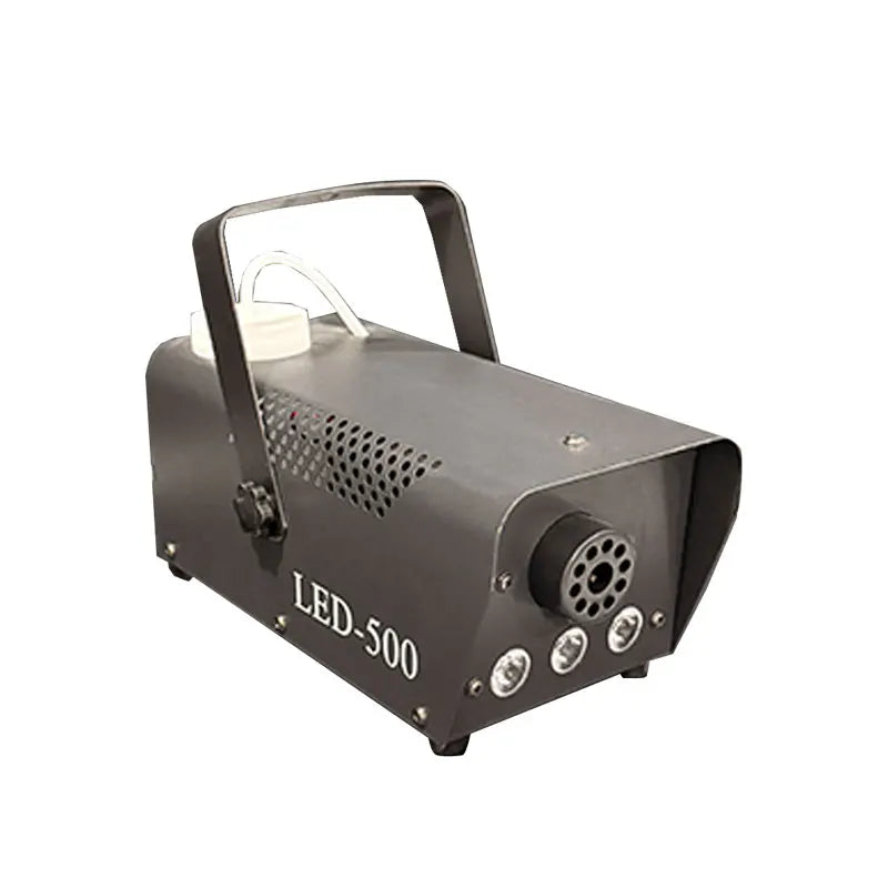 500W Dry Ice Fog Machine with RGB LED Lights Remote Control Iron Strobe Effect 3-5m 0.25L Volume 110-220V for Stage Party Use