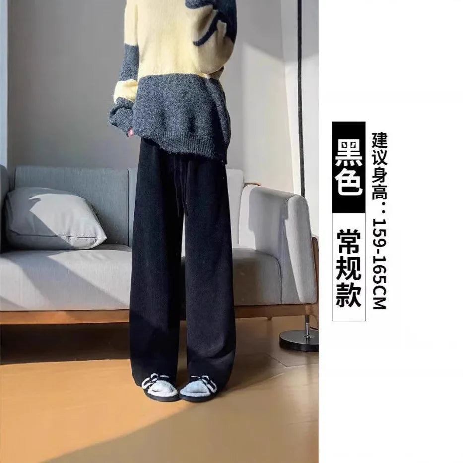 New Slim and Loose Straight for Women's High Waist Casual Pants