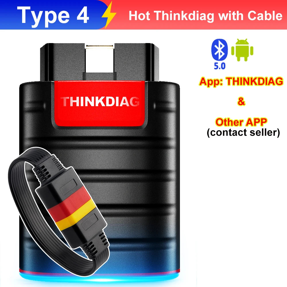 2026 THINKCAR New Thinkdiag ALL System Car Diagnostic Tools ECU Coding Active Test 16 Reset 1 Year Free OBD2 Scanner Code Reader