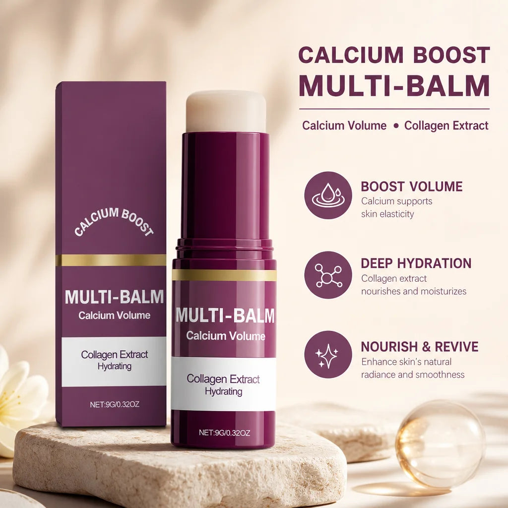 Multi‑Balm Calcium Volume Stick Collagen Extract Deep Hydrating for Fuller Supple Radiant Portable Solid Facial Skin Care Balm