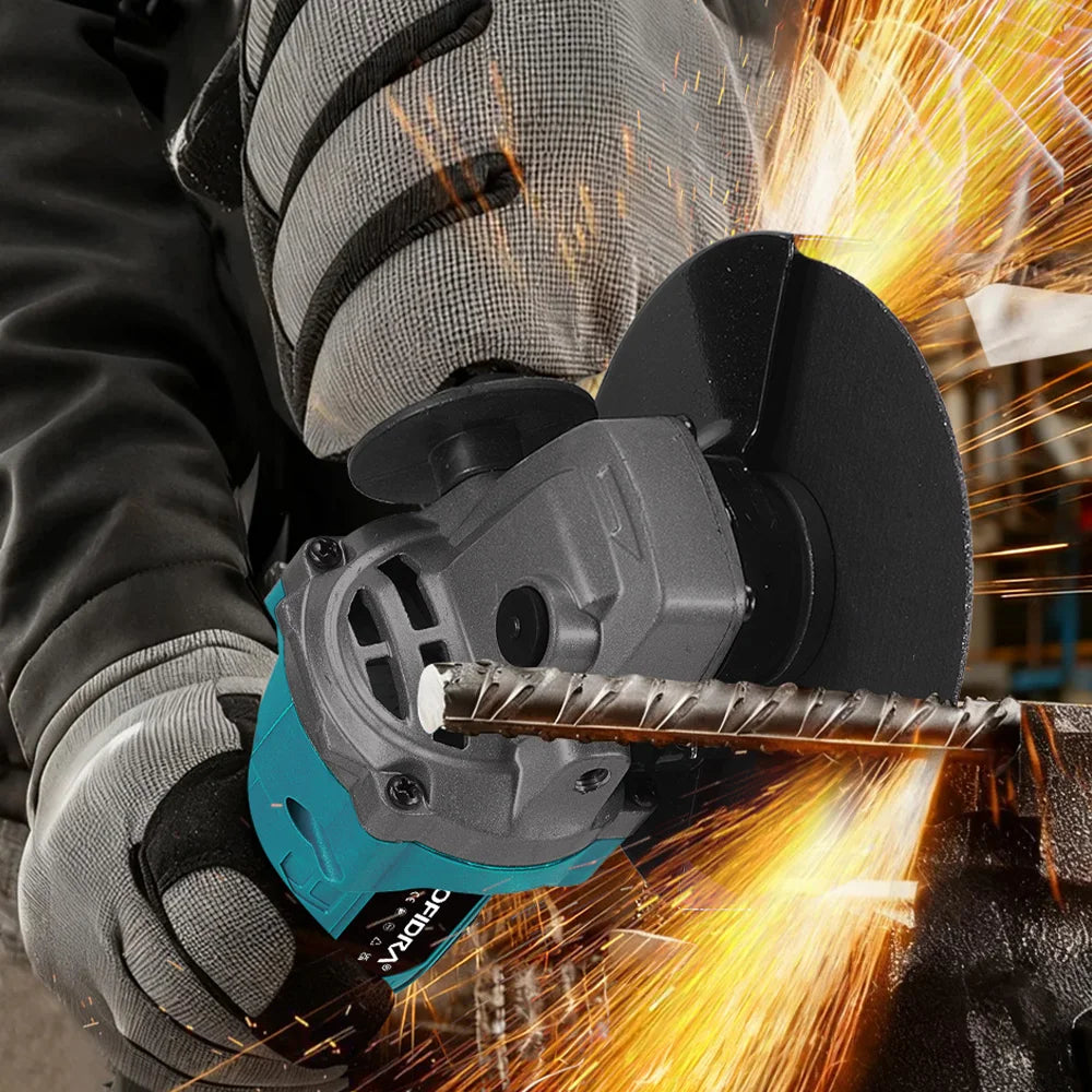 YOFIDRA 125mm Brushless Angle Grinder 3 Gears Cordless Grinding Machine Cutting Woodworking Power Tool For Makita Battery Pin