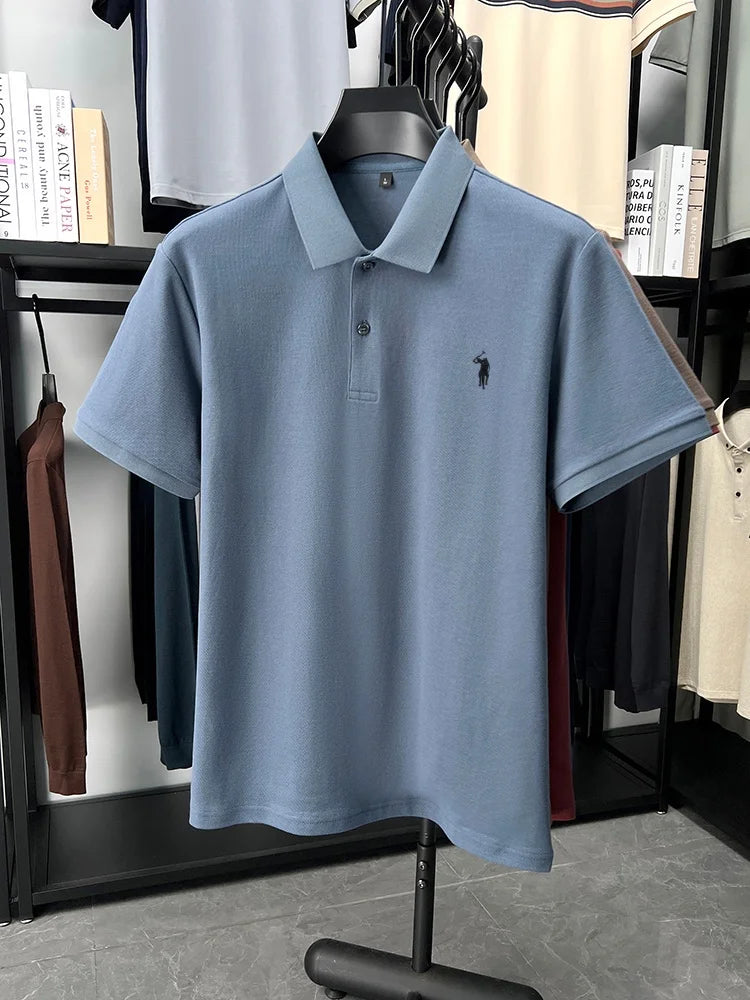 Designer brand 100% cotton short sleeve polo shirt fashion luxury pony embroidery men's summer casual high-quality Paul T-shirt