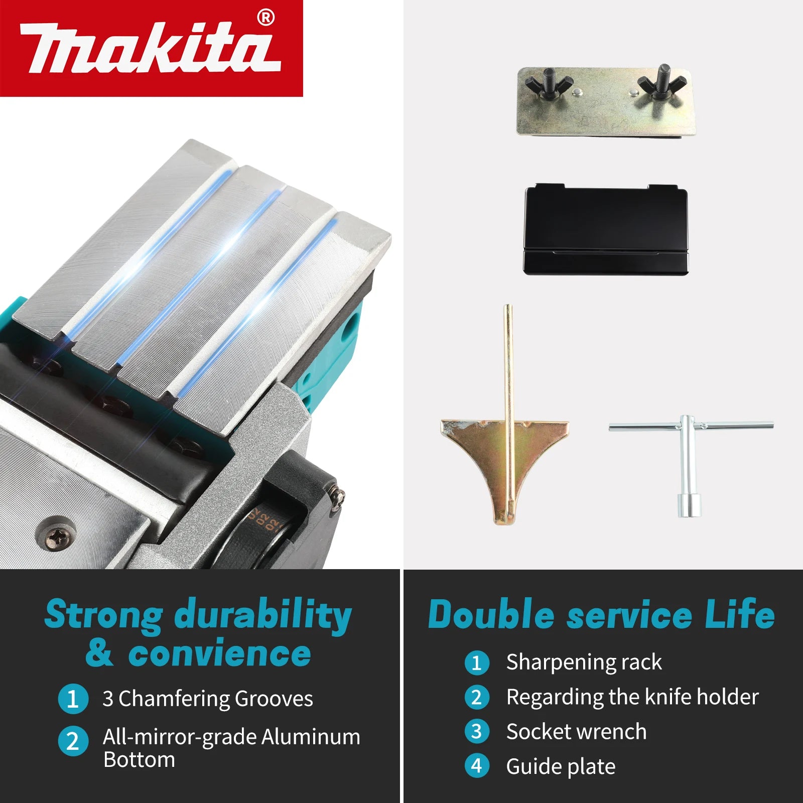 NEW 2026 Makita Electric Planer 82mm Planing Width 650W Power 15000RPM 2.5mm Cutting Depth Ergonomic Grip for DIY Woodworking