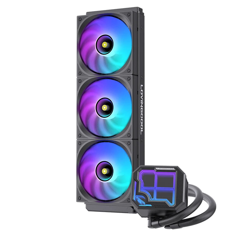 LOVINGCOOL AK-01 AK-03 water cooler 360mm broken code screen dynamic digital display liquid cooler ARGB abyss mirror cold head