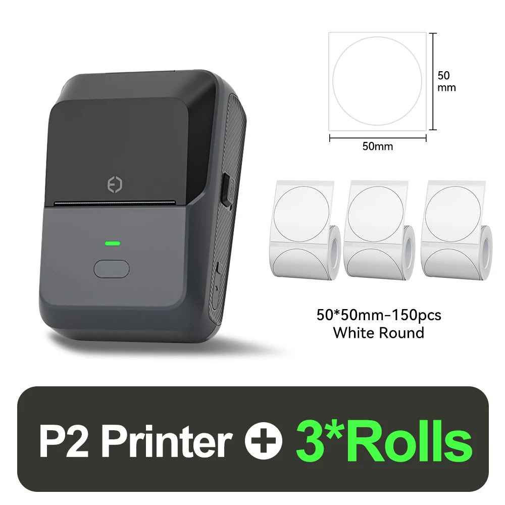 20-50mm Mini Thermal Label Printer 2 inch Barcode Sticker Normal Self-adhesive Paper Printing Pocket Labeling Machine Wireless