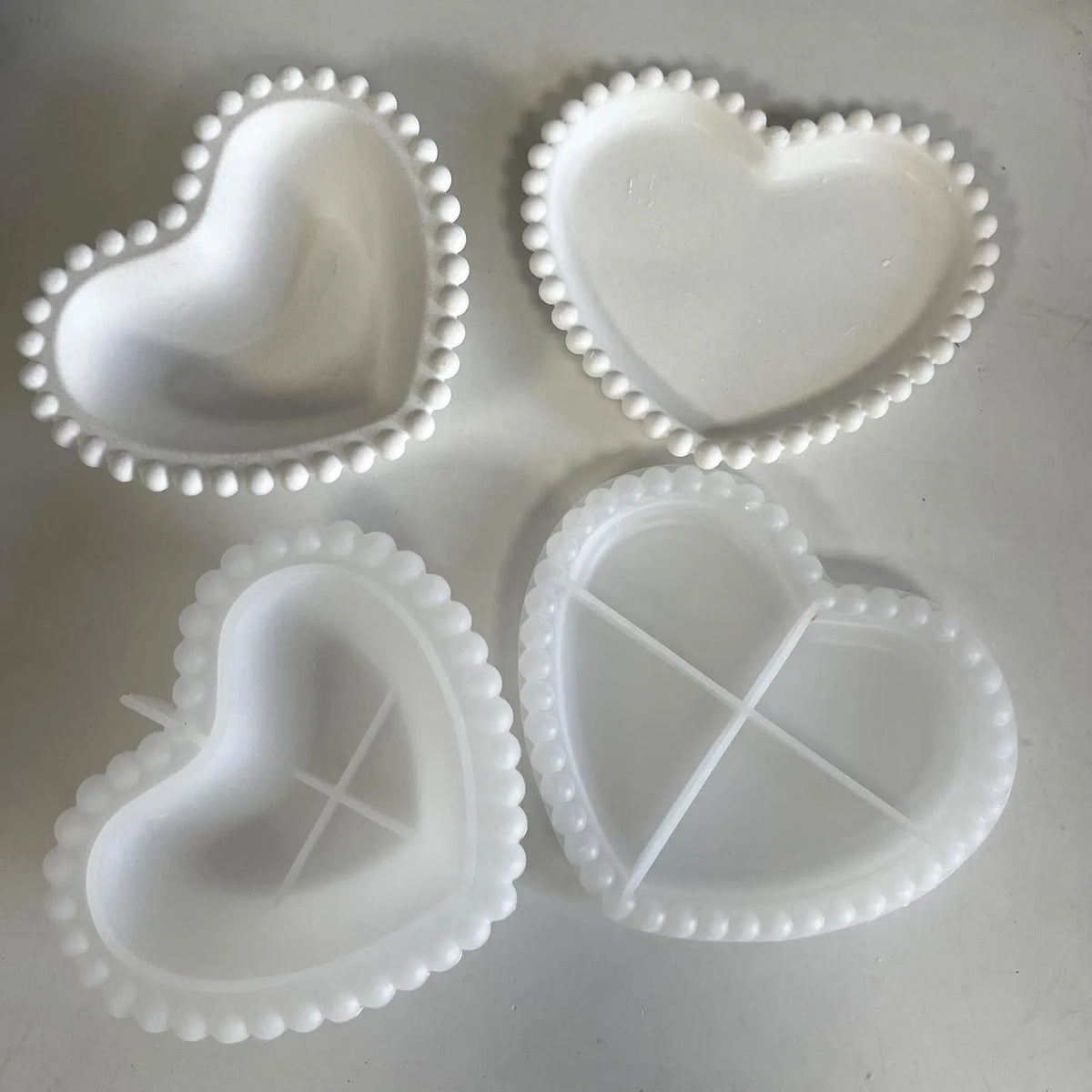 Silicone Mold for Heart-Shaped Polka Dot Plates,Heart-Shaped Candle Holders,Resin Casting Molds; Ideal for Valentine's Day Gifts