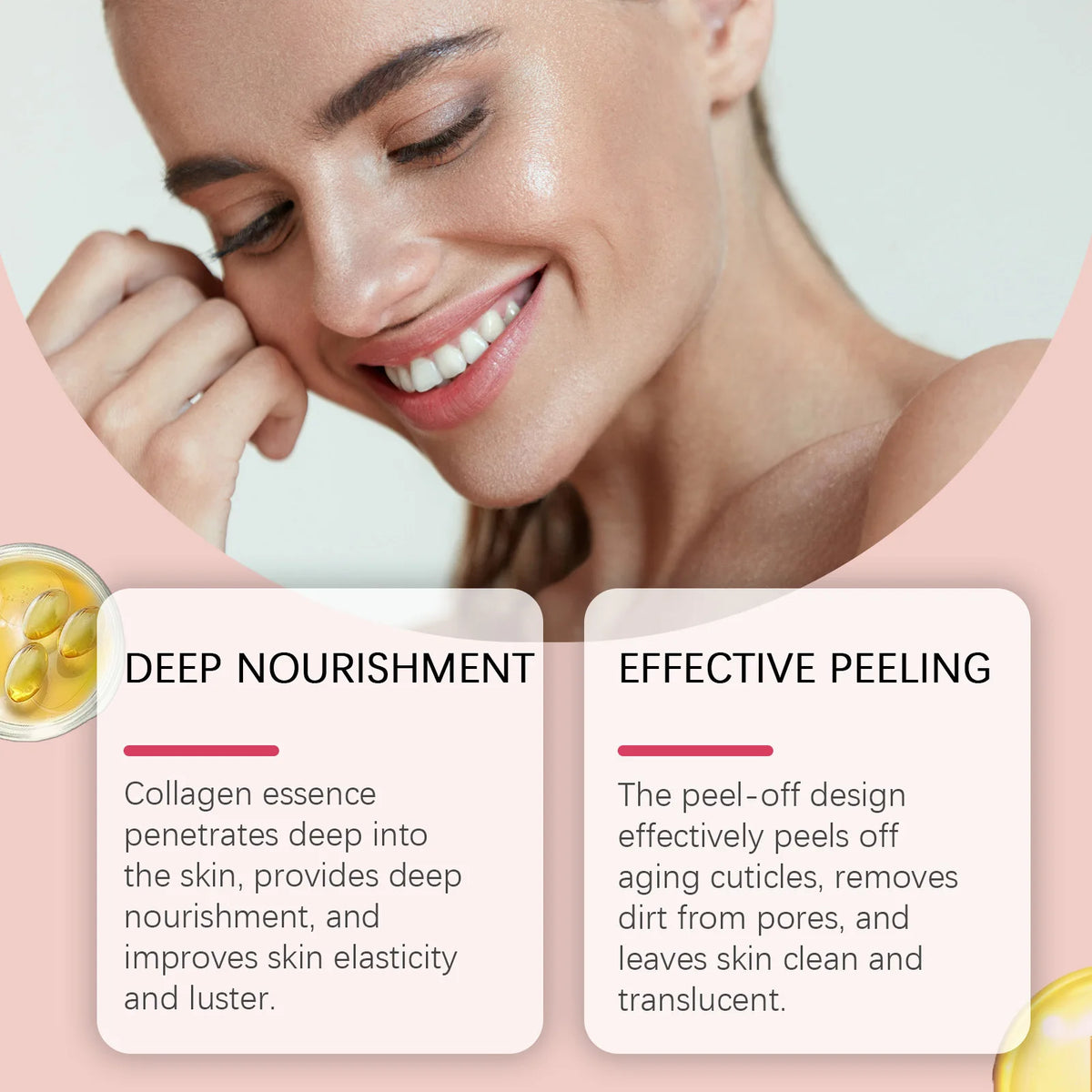 Collagen Mask Anti-aging Fade Fine Line Shrink Pores Firming Lifting Collagen Protein Skin Replenishment Moisturizing Jelly Mask