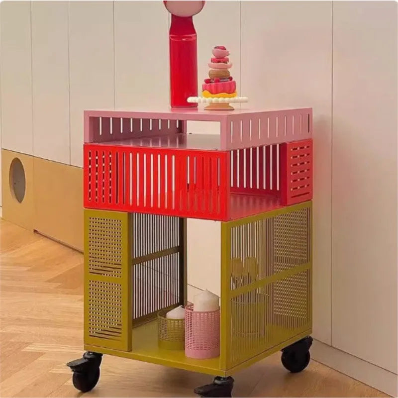 Dopamine Side Cabinet Mobile Storage Cart Dining Rack Te Samans New Te Mobile Cart Storage Cabinet