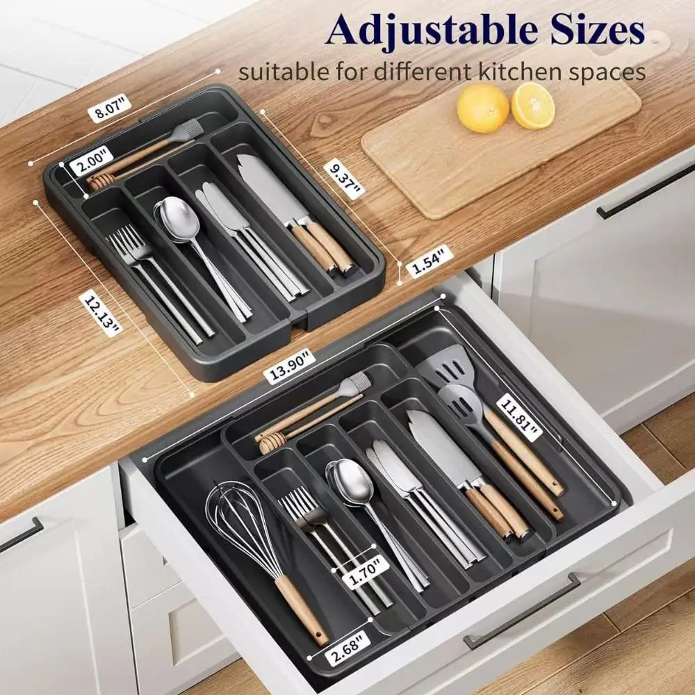 Adjustable Cutlery Drawer Organizer Expandable Save Space Kitchen Storage Solution Dividers Versatile Cutlery Tray Kitchen