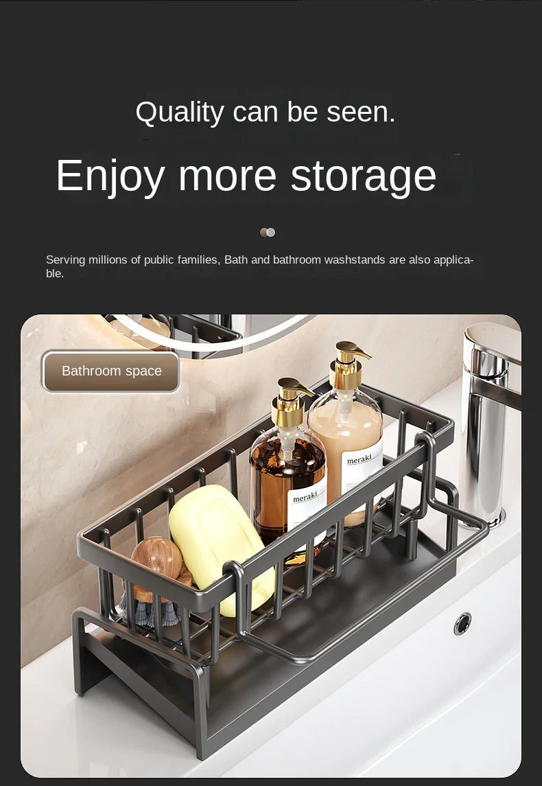 Kitchen Sink Drain Rack Organizer Plastic Self-draining Sink Shelf Soap Sponge Holder Dishcloth Towel Rack Filter Basket