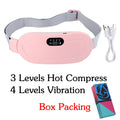 Electric Period Cramp Relief Massager Vibrating Heating Pad for Menstrual Pain Waist Stomach Abdominal Warm Palace Belt