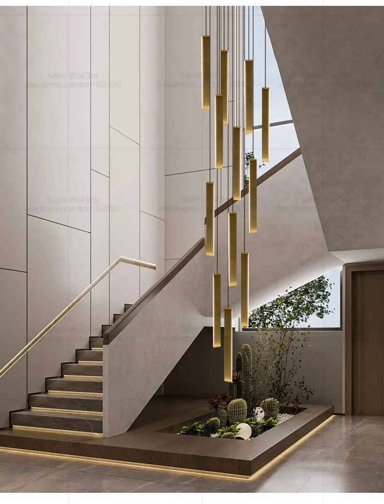 Modern Stair Chandelier Indoor Lighting Ceiling Lamp Attic Room hanging Light LED Chandeliers For Living Room Pendant Lights