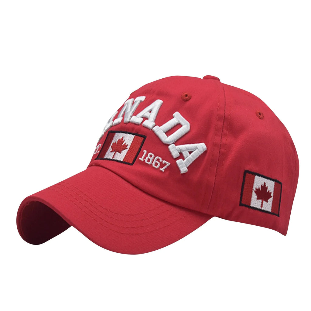 Fashion Canada Baseball Cap,Embroidered Maple Leaf Golf Hat Adjustable Canada Hat For Men Women Kids Canada Souvenirs