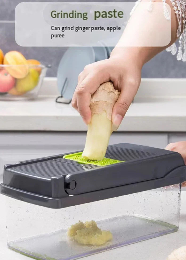 NEWMultifunctional Vegetable Cutter 5-in-1 Food Chopper for Tomato Carrot Cheese Onion Handheld Slicer Household Grater & Slicer