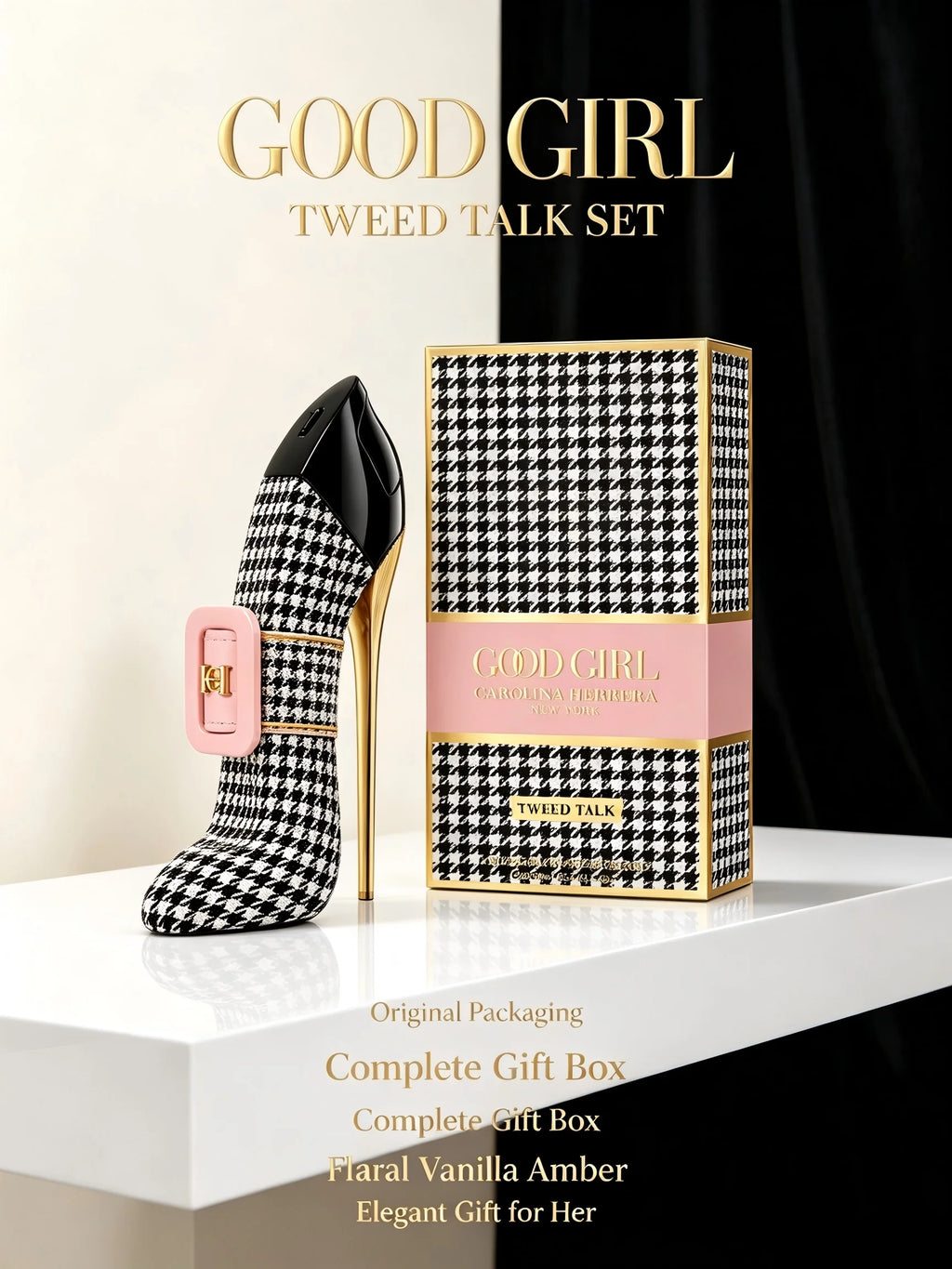 Carolina Herrera Good Girl Tweed Talk EDP for Women, 2.7 fl oz/80ml, 1 Bottle, Floral Vanilla Amber Elegant Long Lasting Perfume, Birthday Anniversary Gift for Her, Fall, Halloween, Thanksgiving, Black Friday, Christmas, New