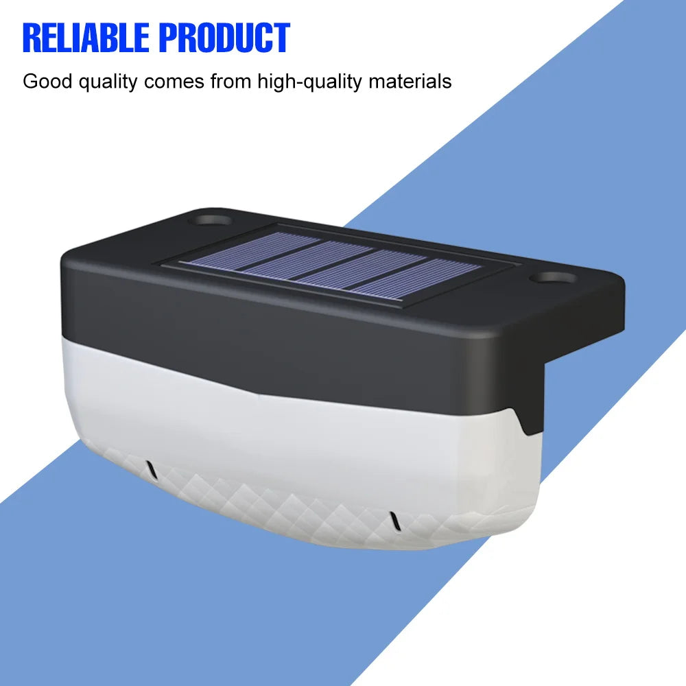 Solar LED Lamp Outdoor Stairs Step Lights Waterproof Garden Courtyard Railing Fence Corridor Atmospheric Decoration Lighting